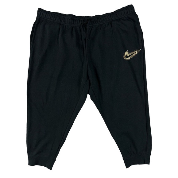 Nike Women’s Joggers Standard Fit Mid Rise Fleece Black Sweatpants Sz‎ 3X - Picture 1 of 5